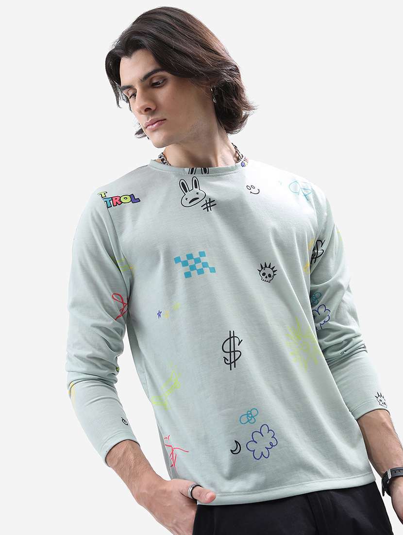men printed long sleeve regular fit t-shirt - 22503768 -  Standard Image - 2