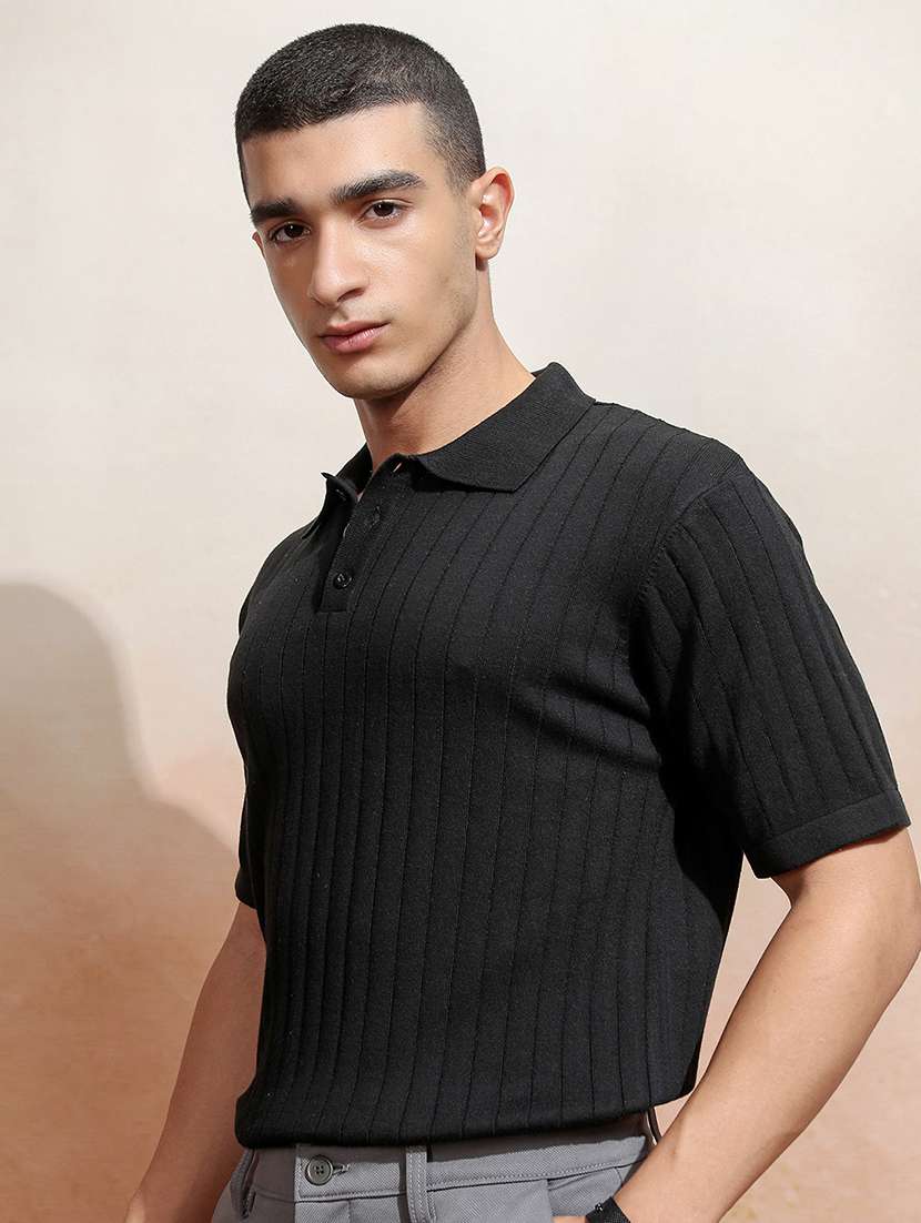 men self design short sleeve regular fit polo t-shirt