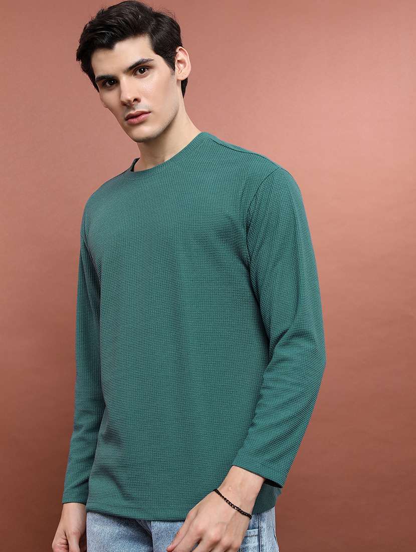 men textured long sleeve regular fit t-shirt - 22503808 -  Standard Image - 2