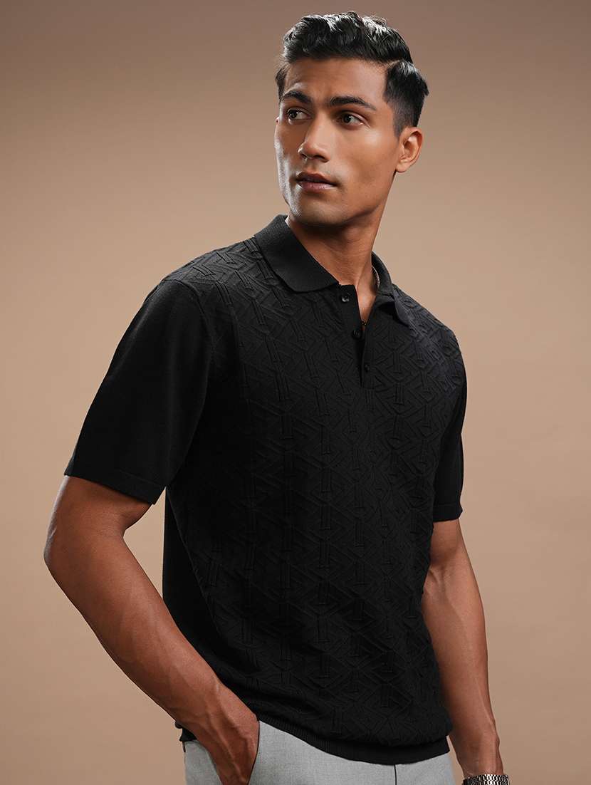 men self design short sleeve regular fit polo t-shirt - 22503820 -  Standard Image - 2