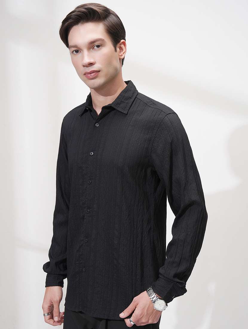 men self design long sleeve slim fit formal shirt - 22503856 -  Standard Image - 2