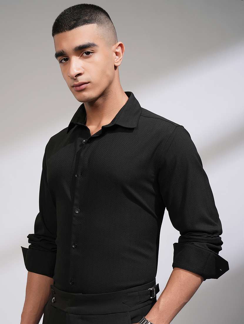men self design long sleeve slim fit casual shirt - 22503956 -  Standard Image - 2