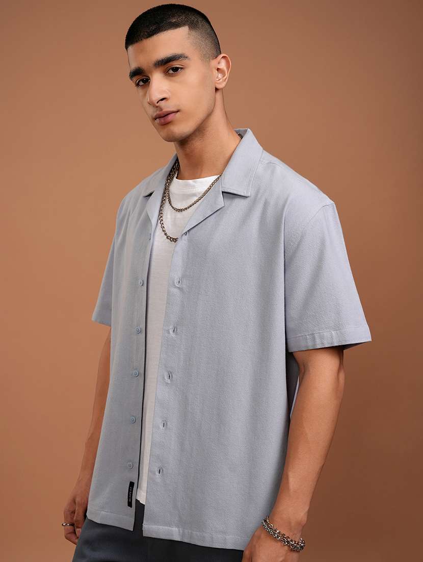 men solid short sleeve regular fit casual shirt - 22503968 -  Standard Image - 2