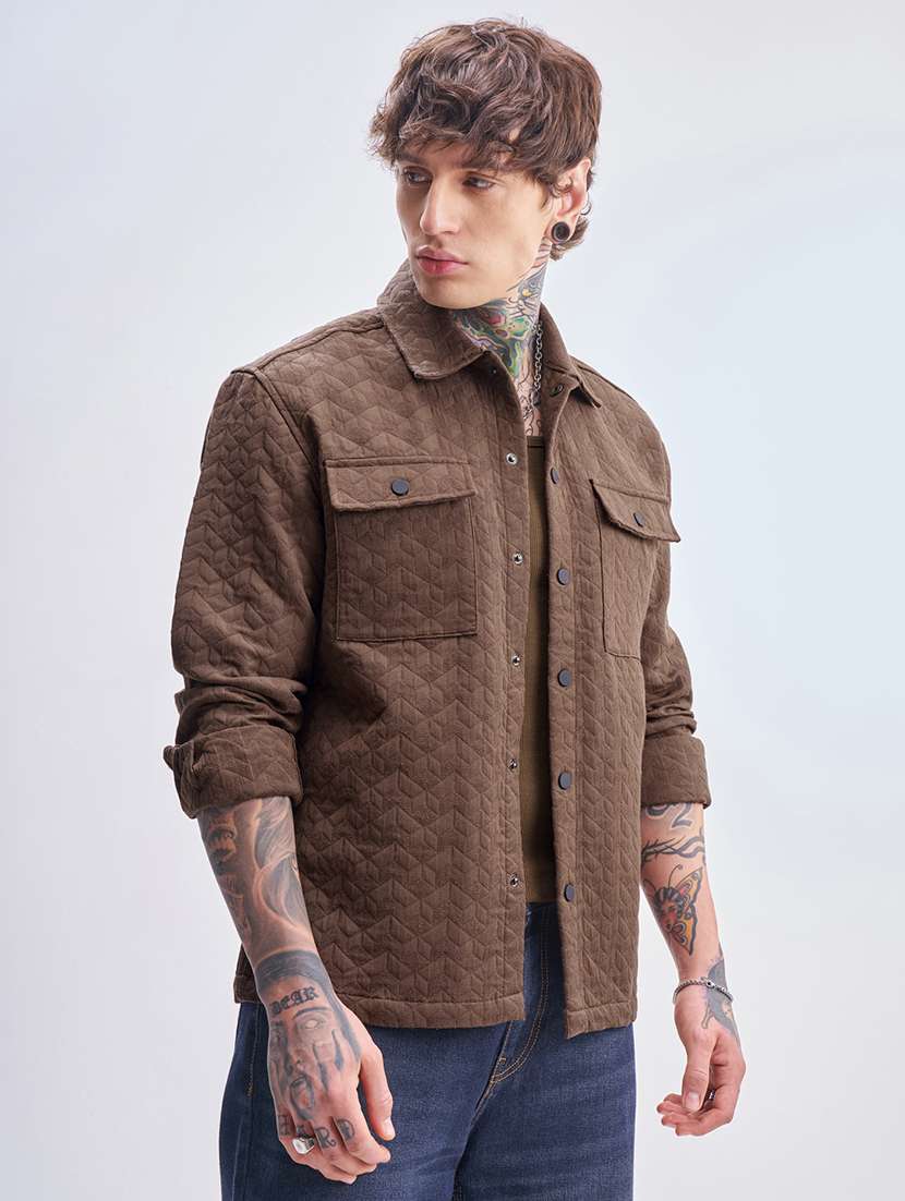 men self design long sleeve regular fit casual shirt - 22503975 -  Standard Image - 2