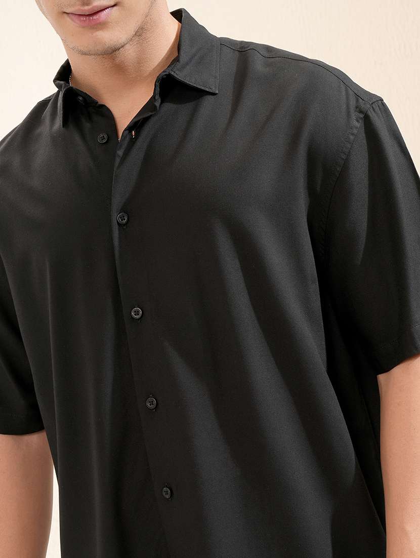 men solid short sleeve loose fit casual shirt - 22503984 -  Standard Image - 2