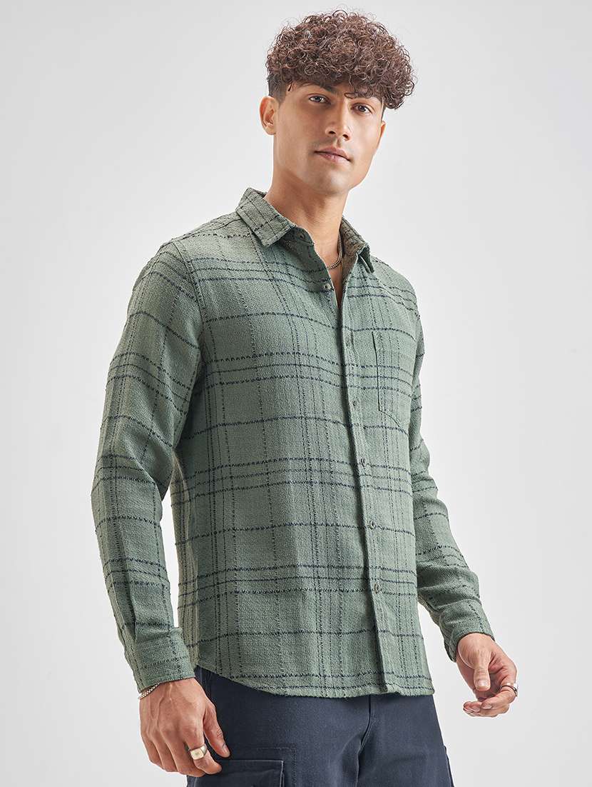 Men Checkered Long Sleeve Regular Fit Casual Shirt - 22504117 -  Standard Image - 2