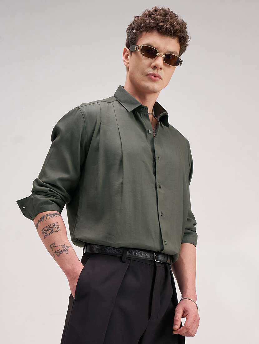 men solid long sleeve regular fit casual shirt - 22504135 -  Standard Image - 2
