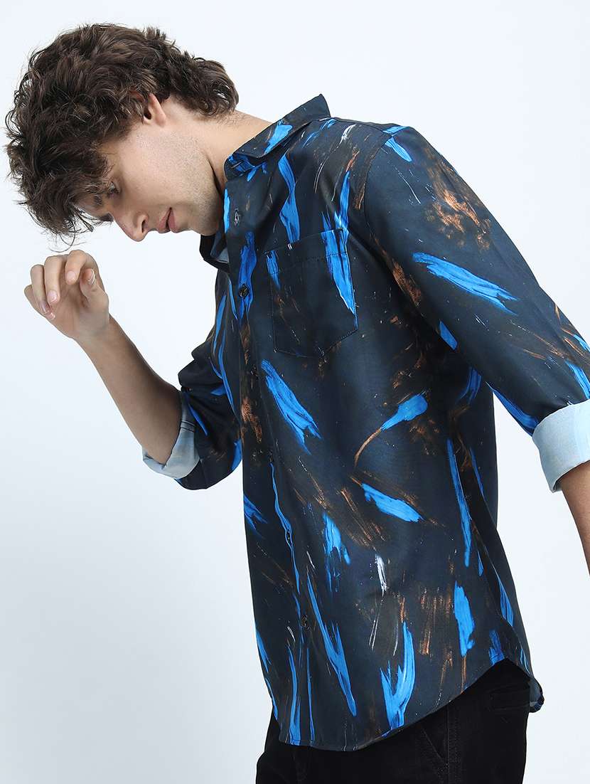 men printed long sleeve regular fit casual shirt - 22504295 -  Standard Image - 2