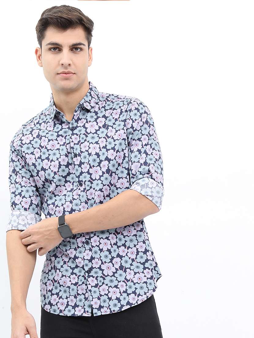 men printed long sleeve regular fit casual shirt - 22504308 -  Standard Image - 2