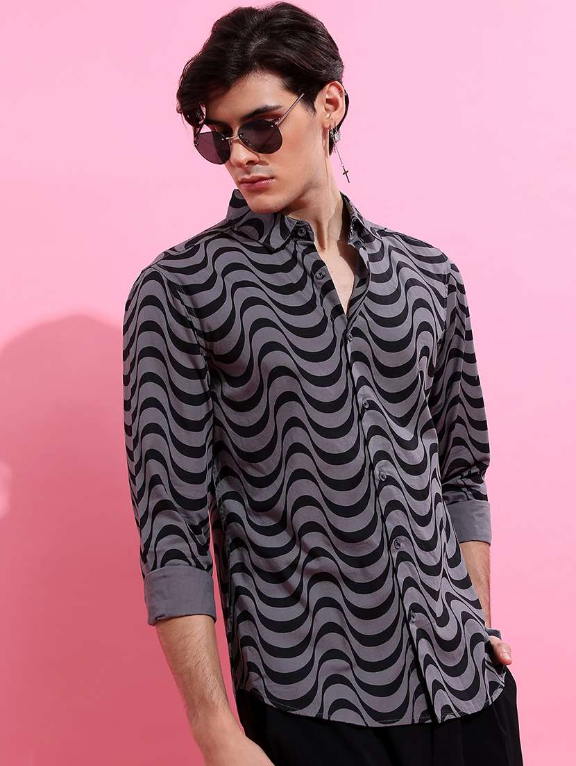 men printed long sleeve regular fit casual shirt - 22504324 -  Standard Image - 2