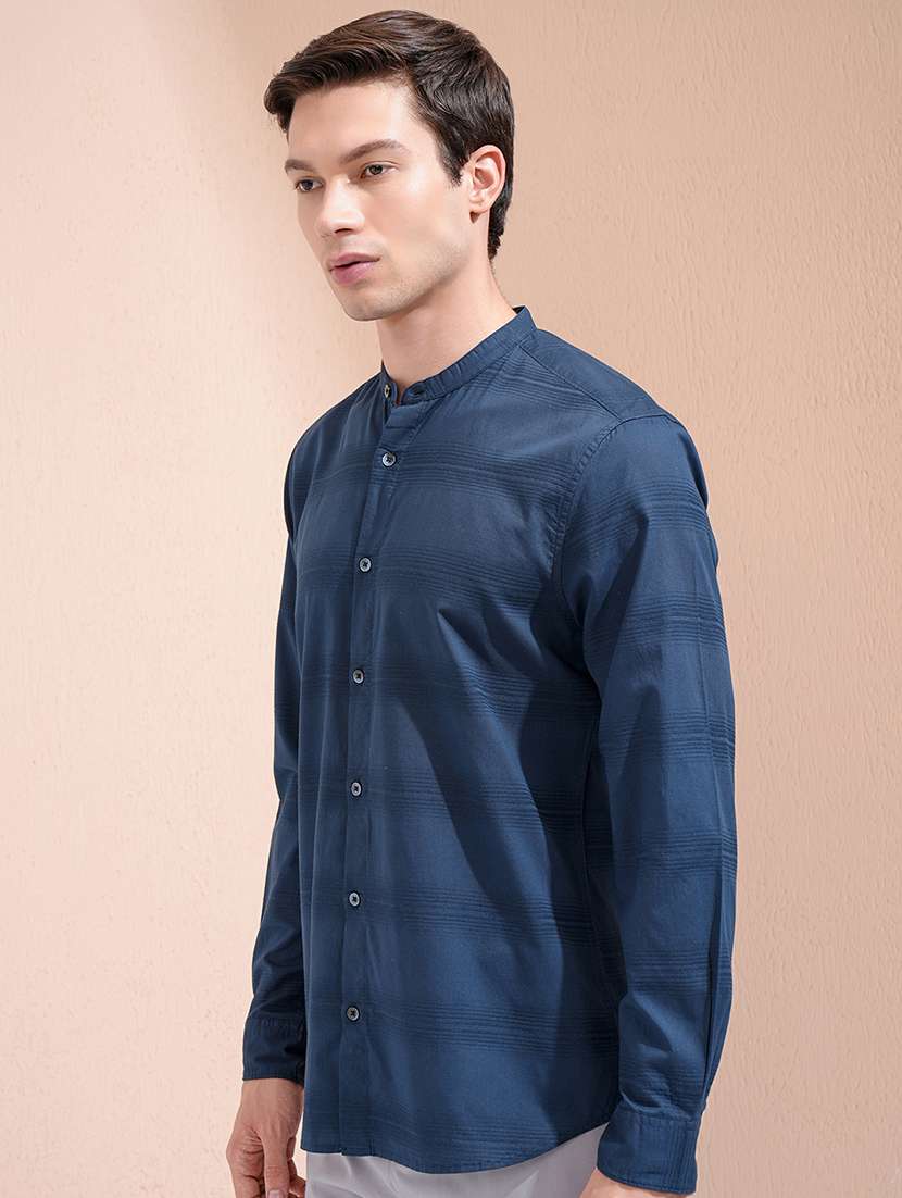 men self design long sleeve slim fit casual shirt - 22504382 -  Standard Image - 2