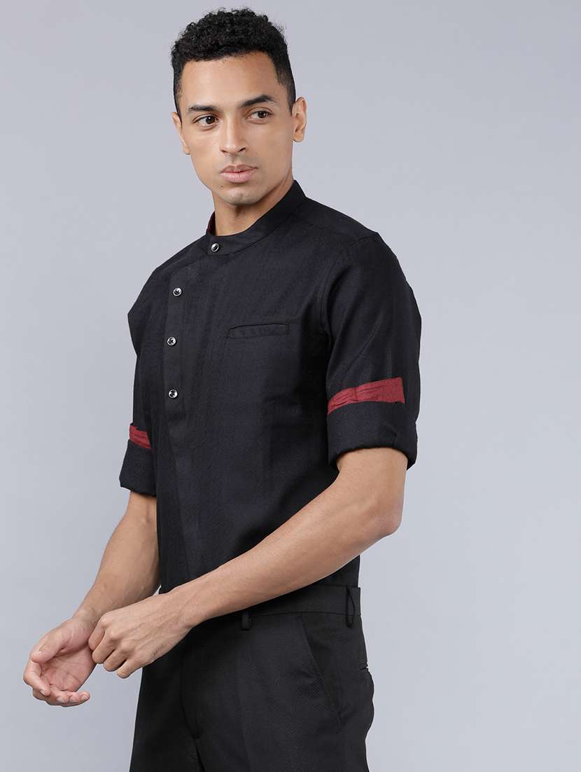 men solid long sleeve slim fit casual shirt - 22504485 -  Standard Image - 2
