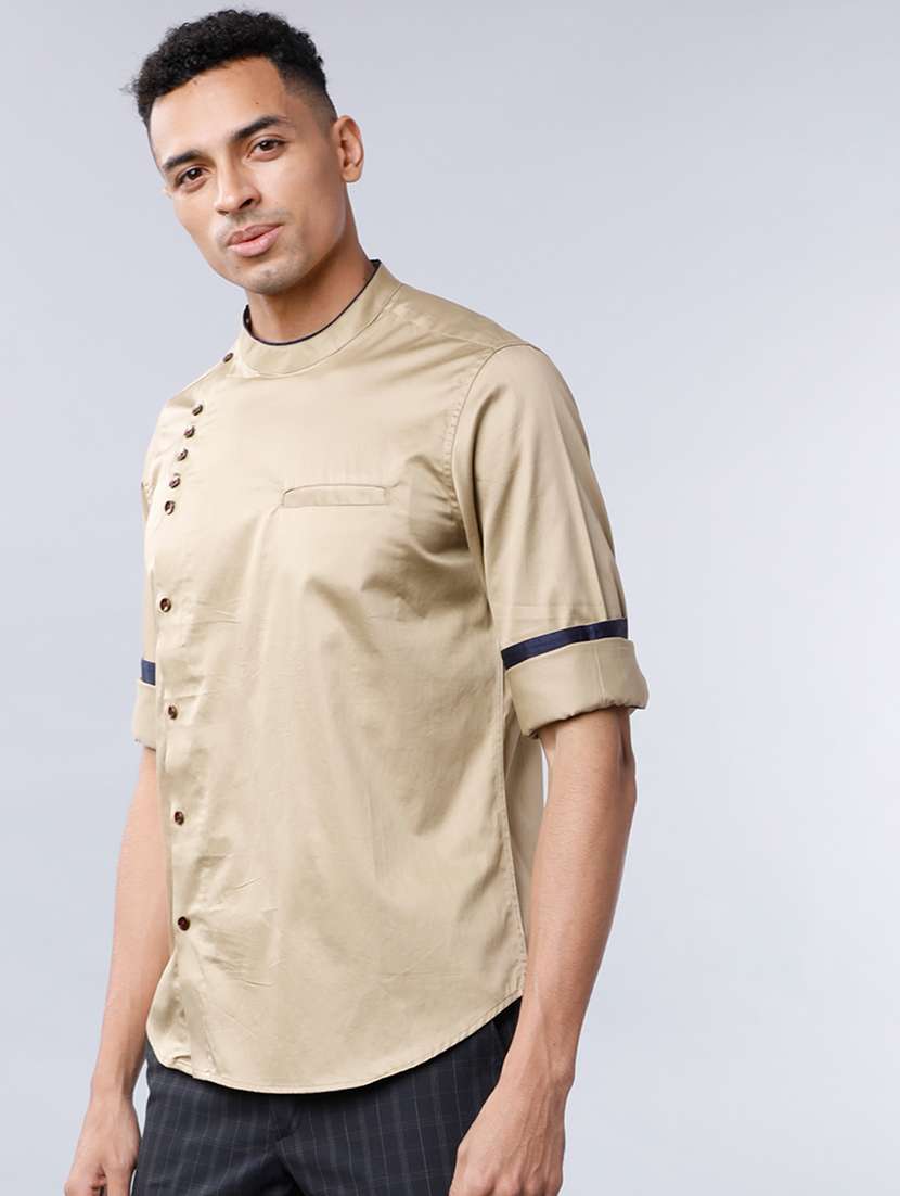men solid long sleeve slim fit casual shirt - 22504492 -  Standard Image - 2