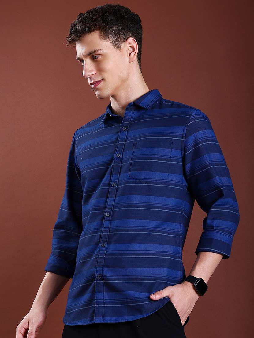 men striped long sleeve regular fit casual shirt - 22504535 -  Standard Image - 2
