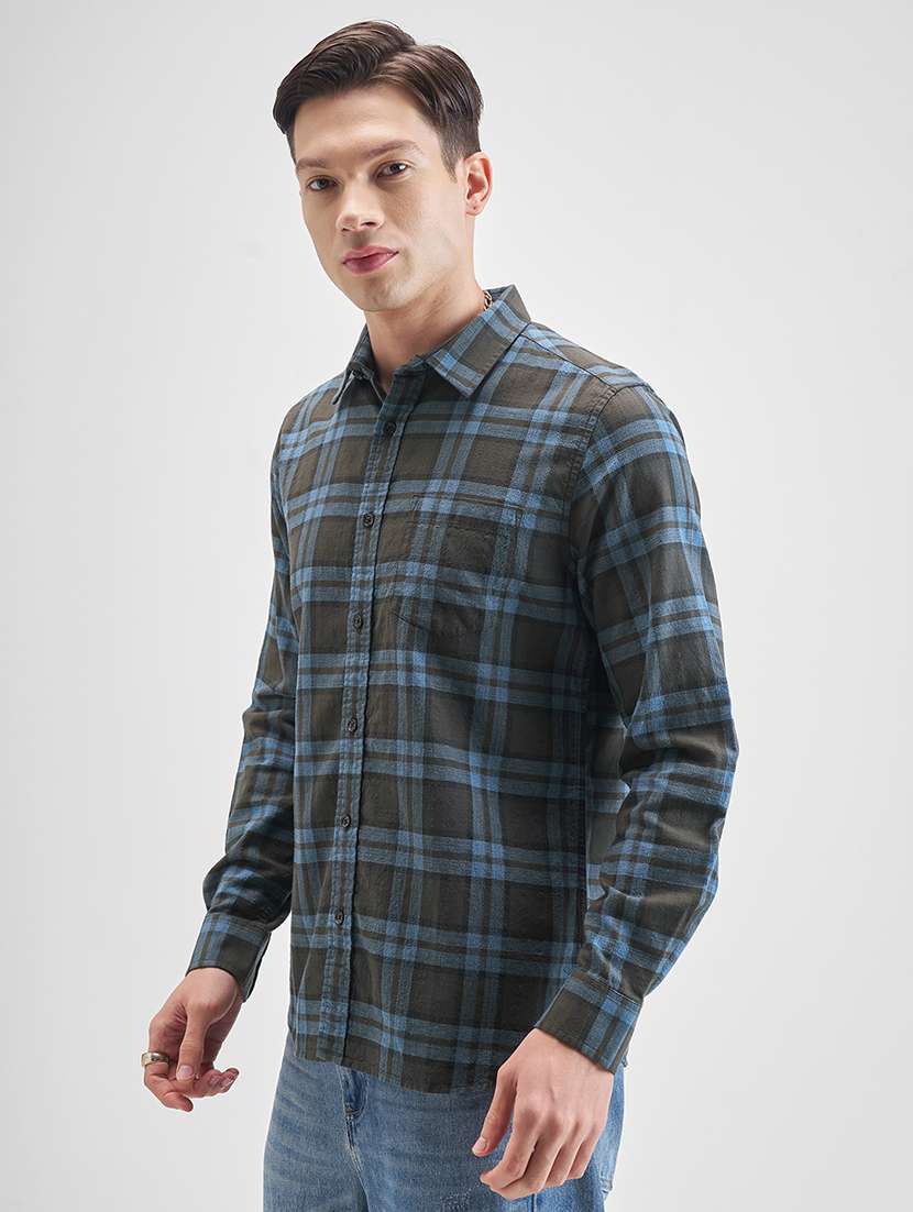 Men Checkered Long Sleeve Regular Fit Casual Shirt - 22504549 -  Standard Image - 2