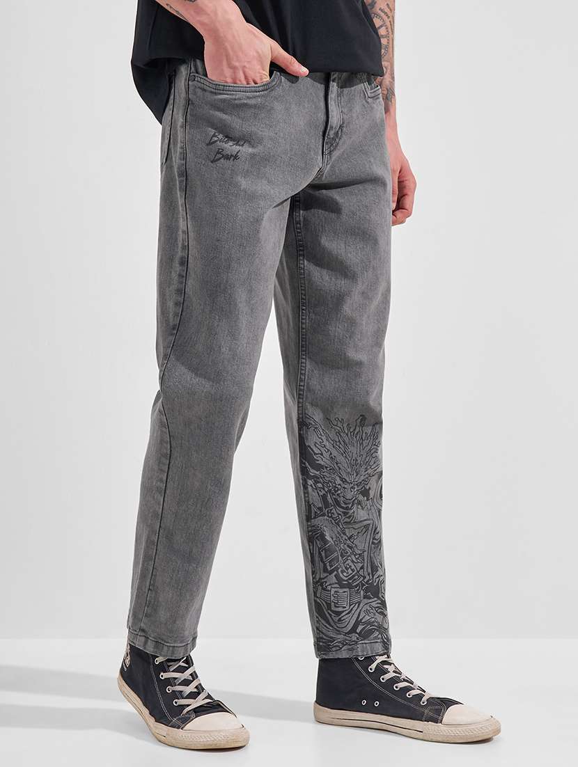 men printed mid rise straight jeans - 22504591 -  Standard Image - 2