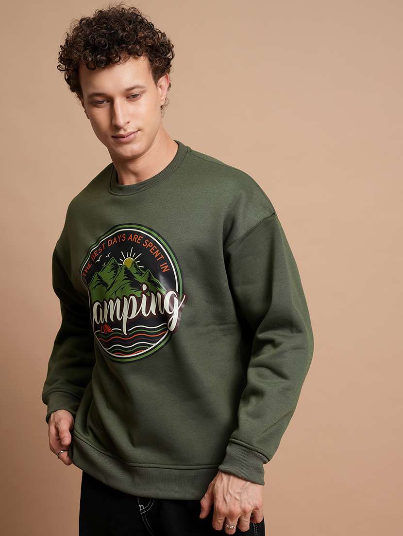men printed long sleeve regular fit sweatshirt - 22504718 -  Standard Image - 2