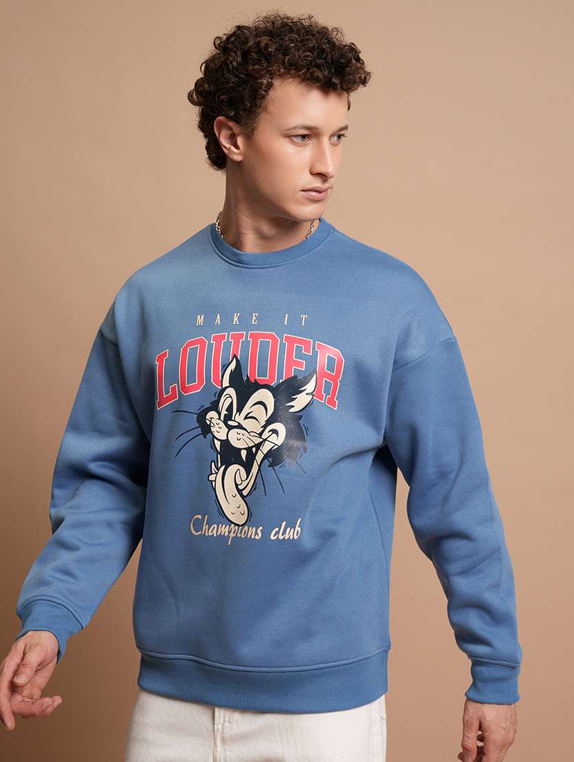 men printed long sleeve regular fit sweatshirt - 22504720 -  Standard Image - 2