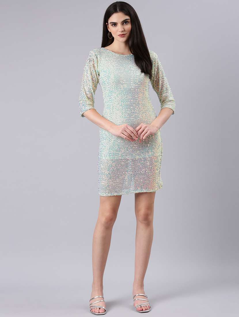 Women Embellished Round Neck Bodycon Dress - 22504767 -  Standard Image - 2