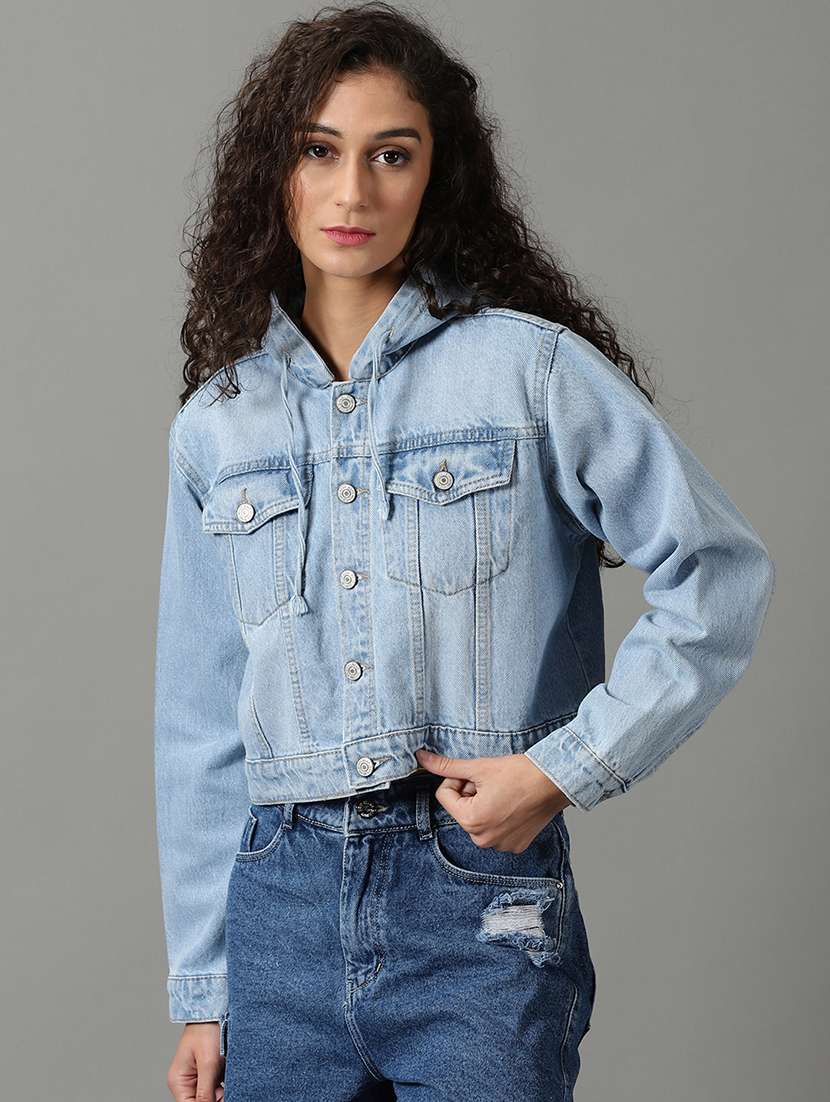 women washed long sleeves hooded jacket - 22504779 -  Standard Image - 2