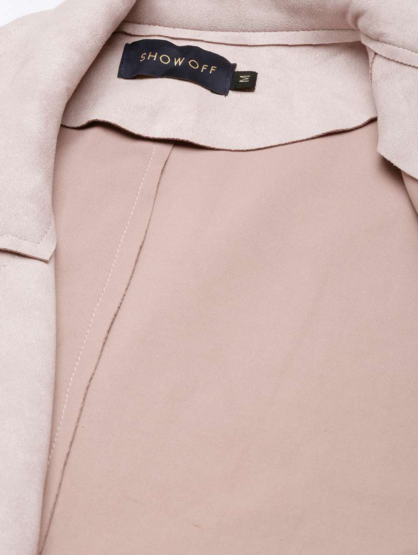 women solid long sleeves overcoat - 22504801 -  Standard Image - 7