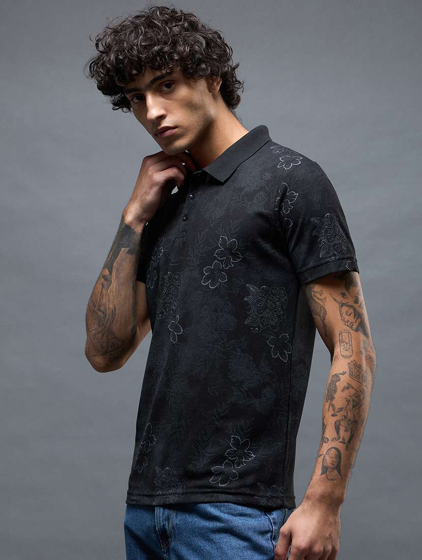 men printed short sleeve regular fit polo t-shirt - 22504803 -  Standard Image - 2