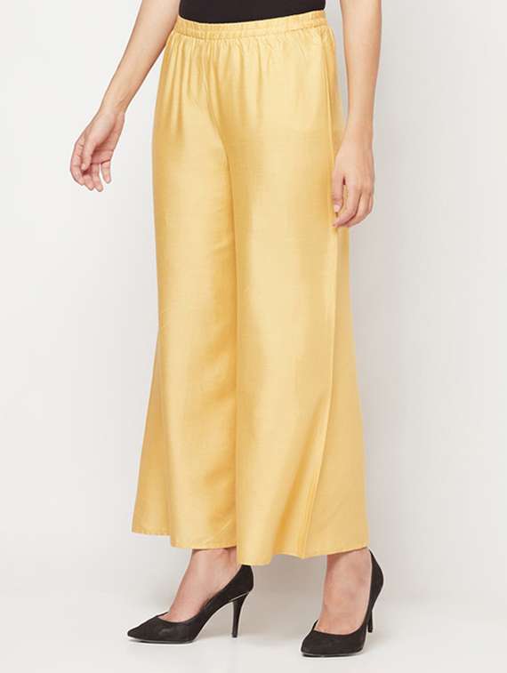 women solid mid rise flared palazzo - 22504933 -  Standard Image - 2