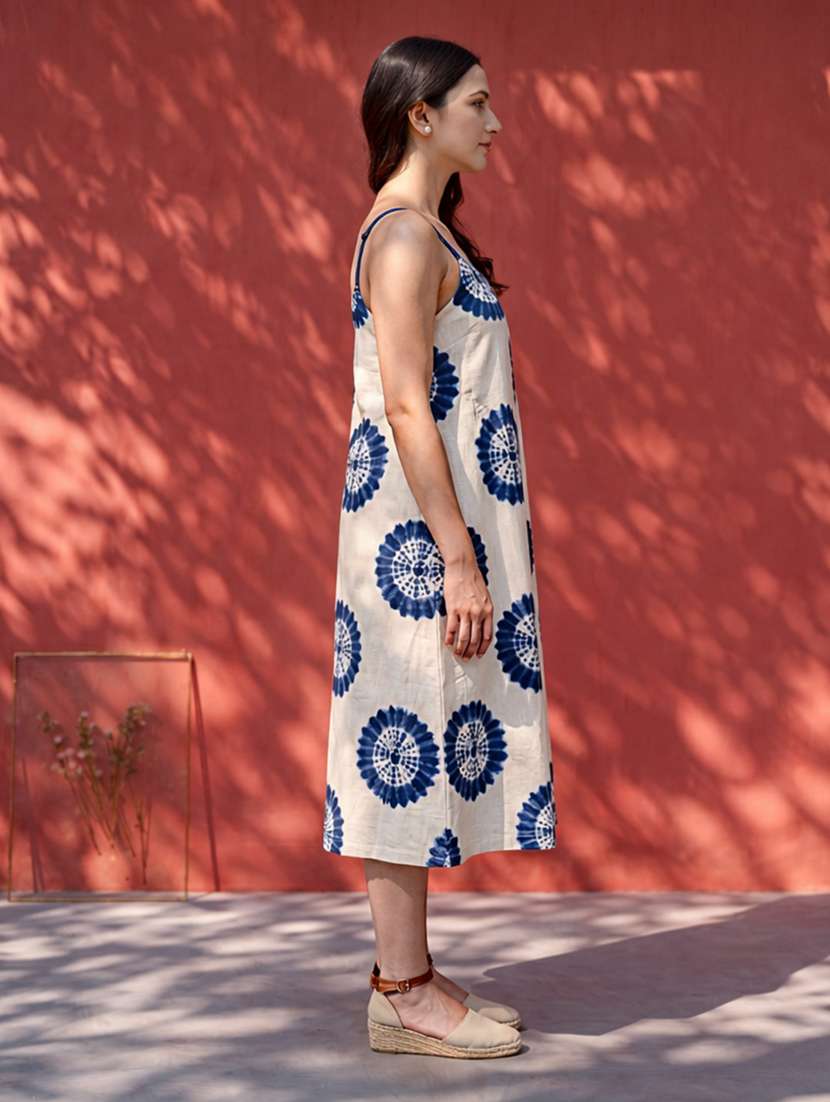 women tie and dye shoulder strap a-line dress - 22504957 -  Standard Image - 2