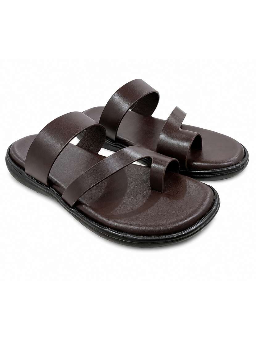 men brown toe seperator sandal - 22504981 -  Standard Image - 2