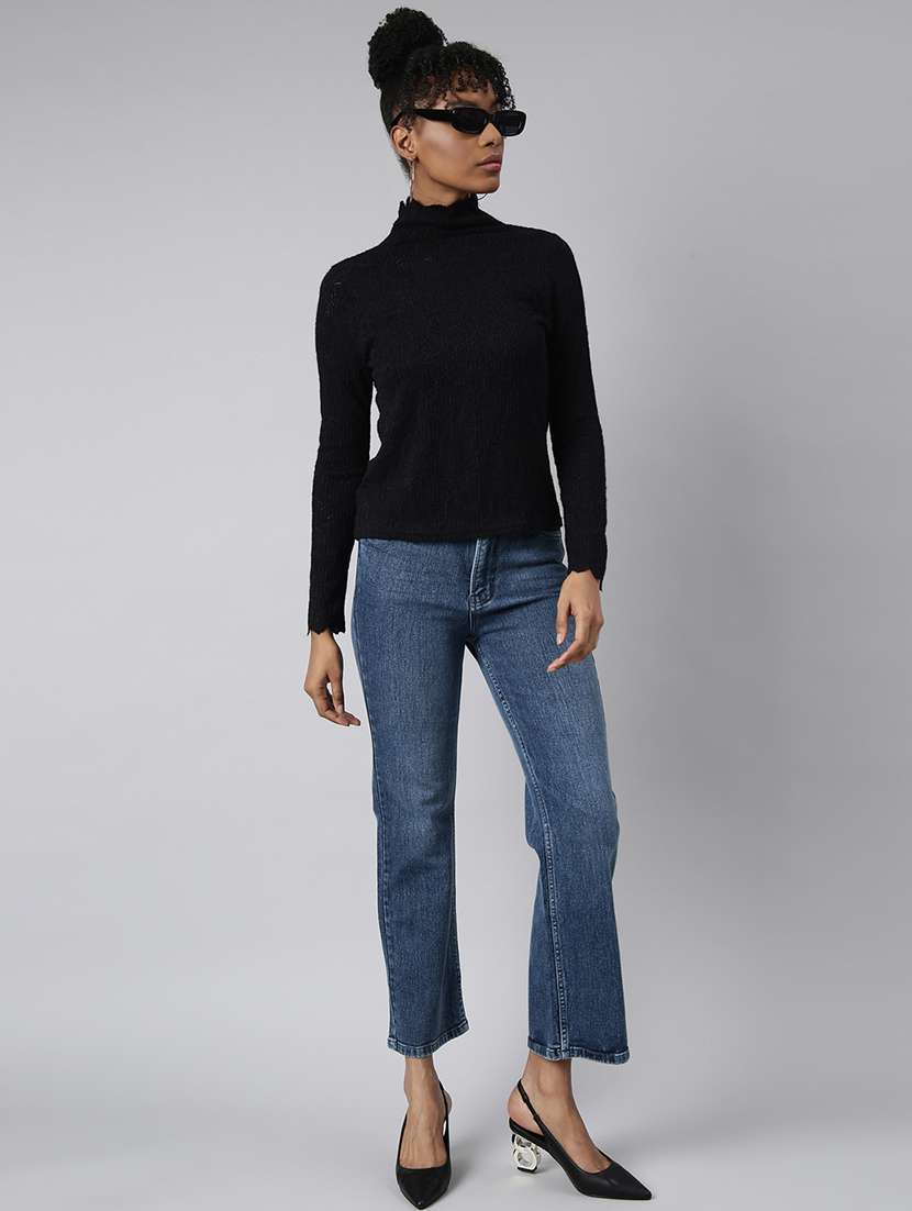 Women Self Design High Neck Regular Top - 22505030 -  Standard Image - 7