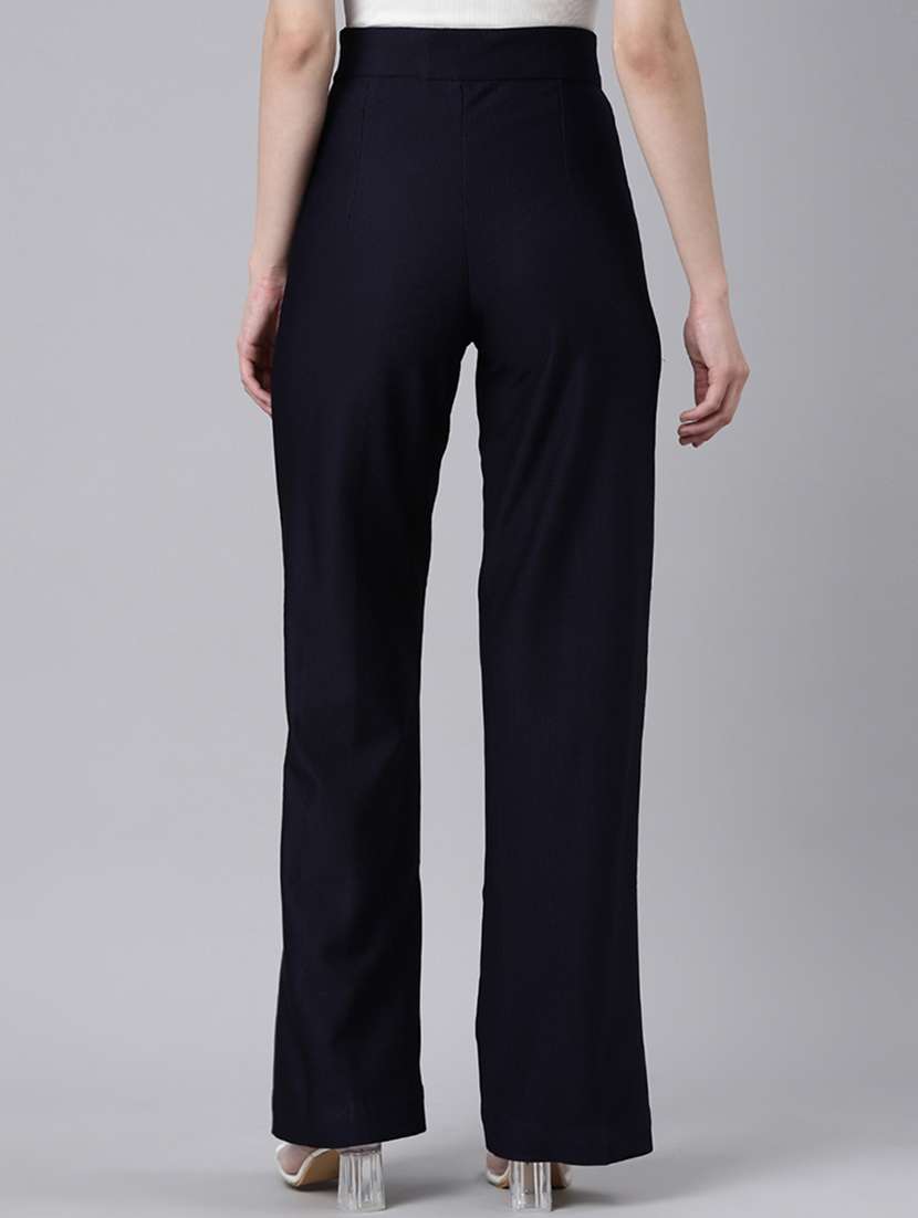 Women Striped High Rise Straight Fit Trouser - 22505058 -  Standard Image - 2