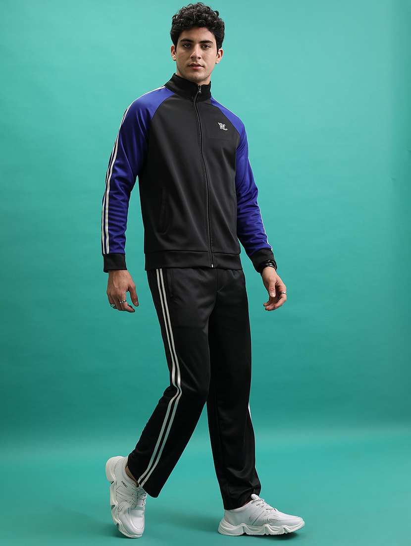 men color block long sleeve full length track suit - 22505084 -  Standard Image - 2