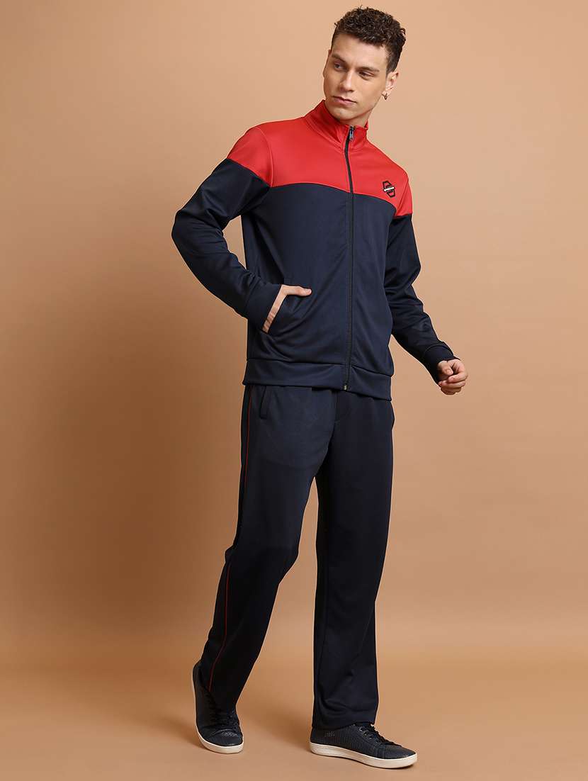 men color block long sleeve full length track suit - 22505085 -  Standard Image - 2