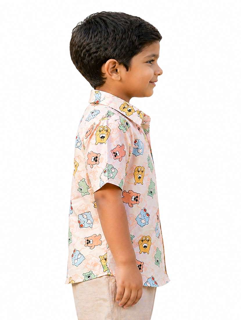 boys printed short sleeve casual shirt - 22505201 -  Standard Image - 2