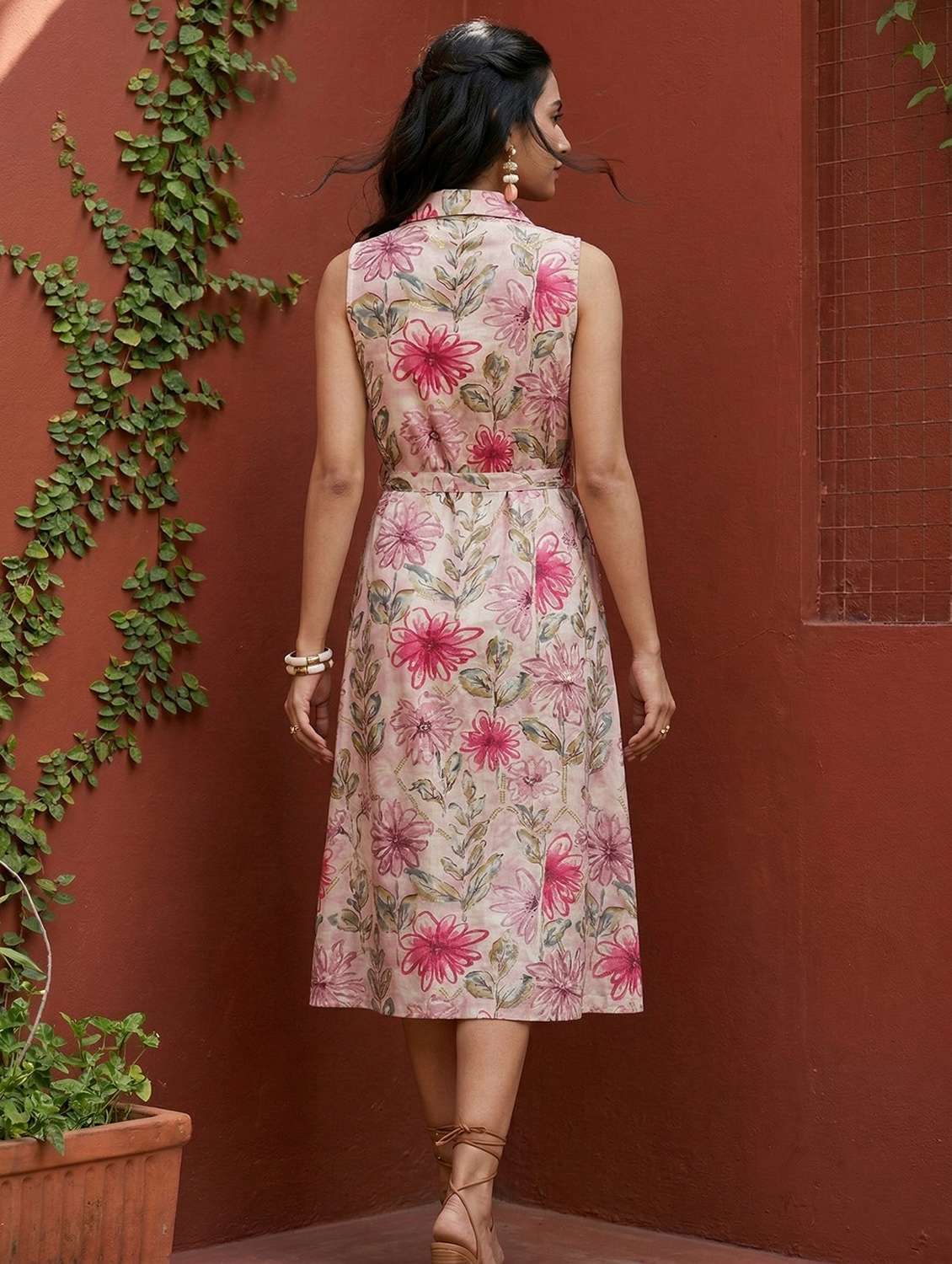 women floral printed sleeveless shirt dress - 22505263 -  Standard Image - 2
