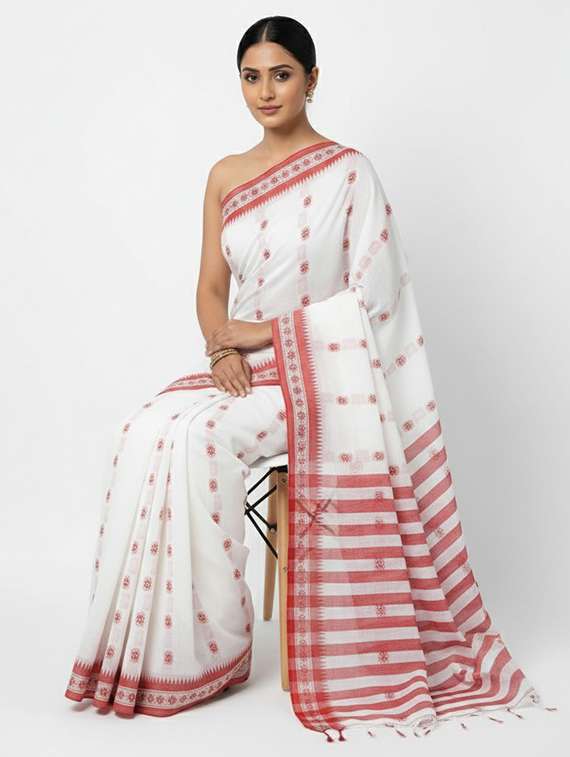 women self design handloom saree with blouse - 22505435 -  Standard Image - 2