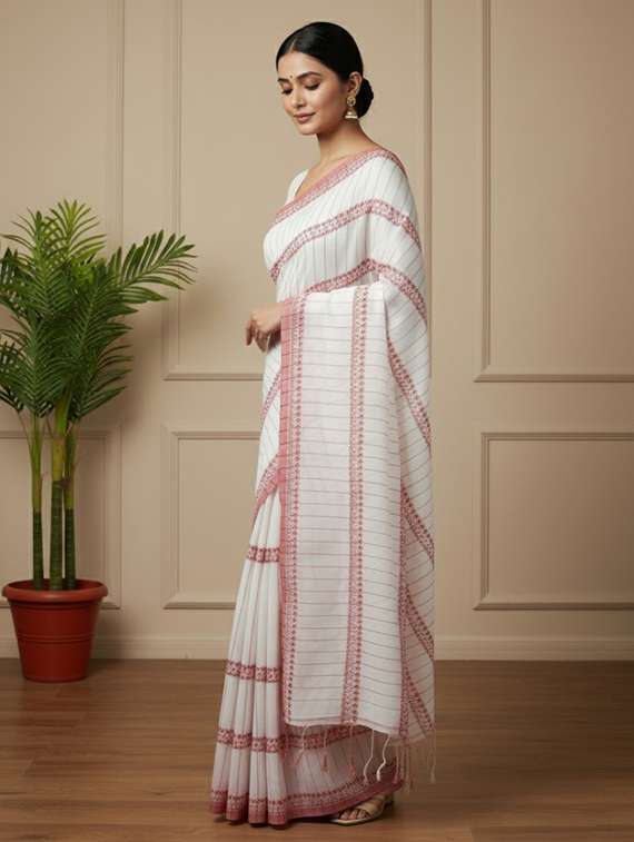 women self design handloom saree with blouse - 22505458 -  Standard Image - 2