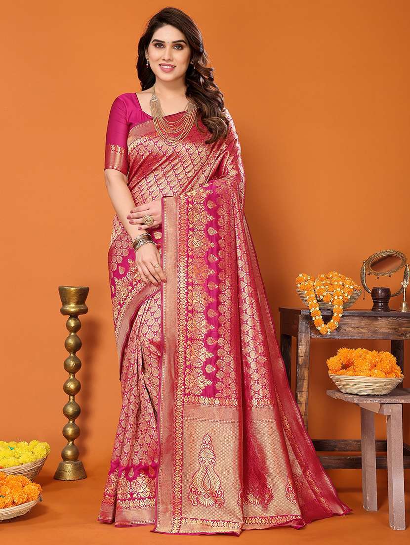 women self design banarasi saree with blouse - 22505576 -  Standard Image - 2