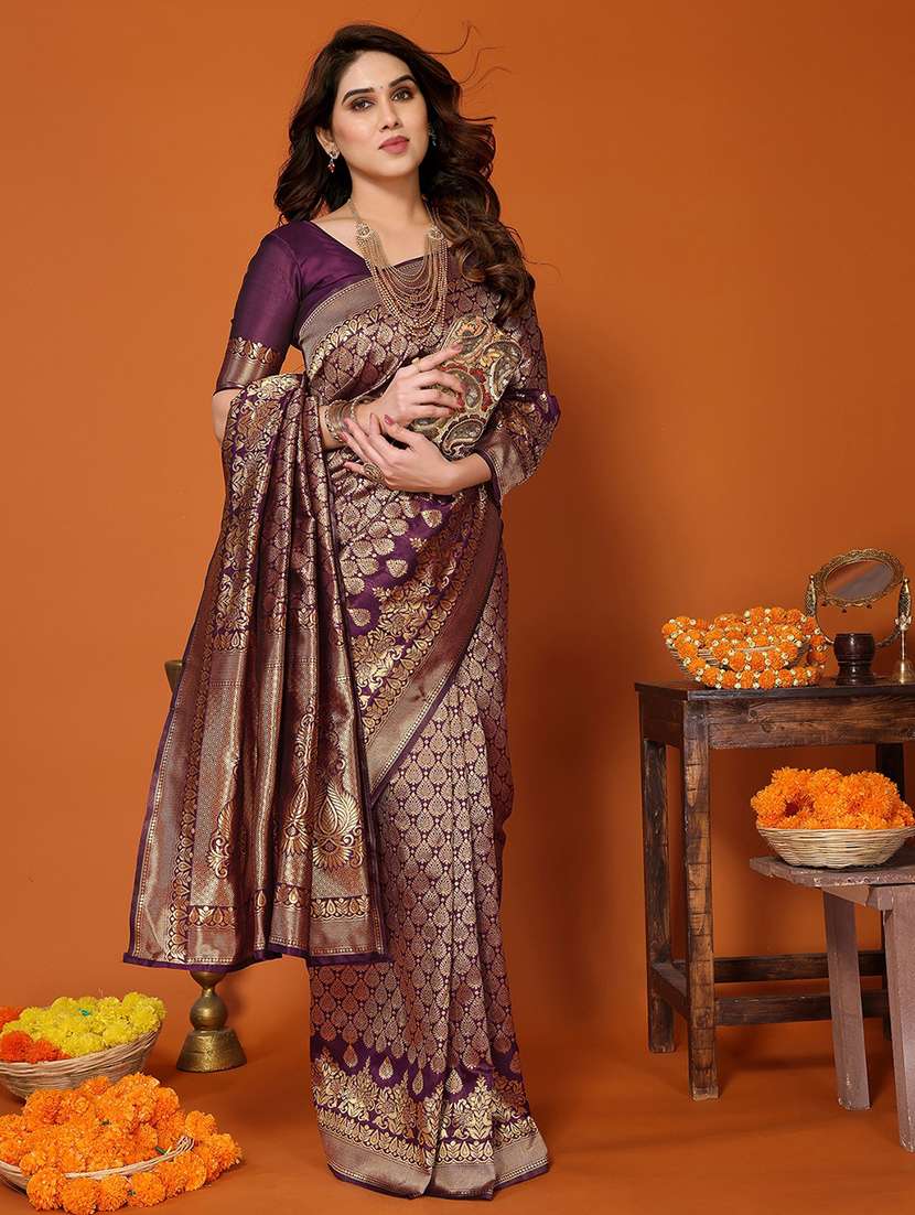 women self design banarasi saree with blouse - 22505577 -  Standard Image - 2