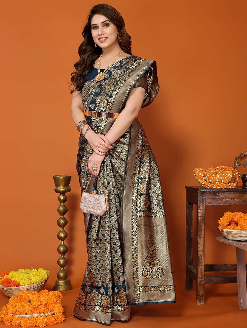 women self design banarasi saree with blouse - 22505578 -  Standard Image - 2