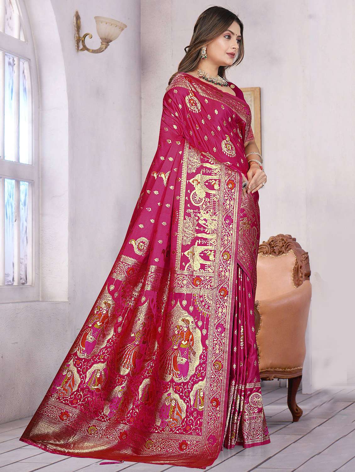 women self design banarasi saree with blouse - 22505959 -  Standard Image - 2
