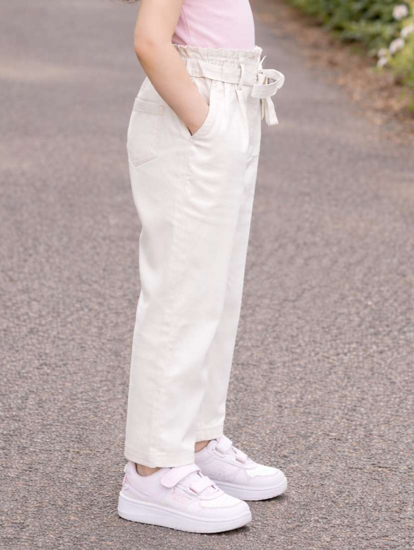 girls solid mid rise trouser - 22505981 -  Standard Image - 2