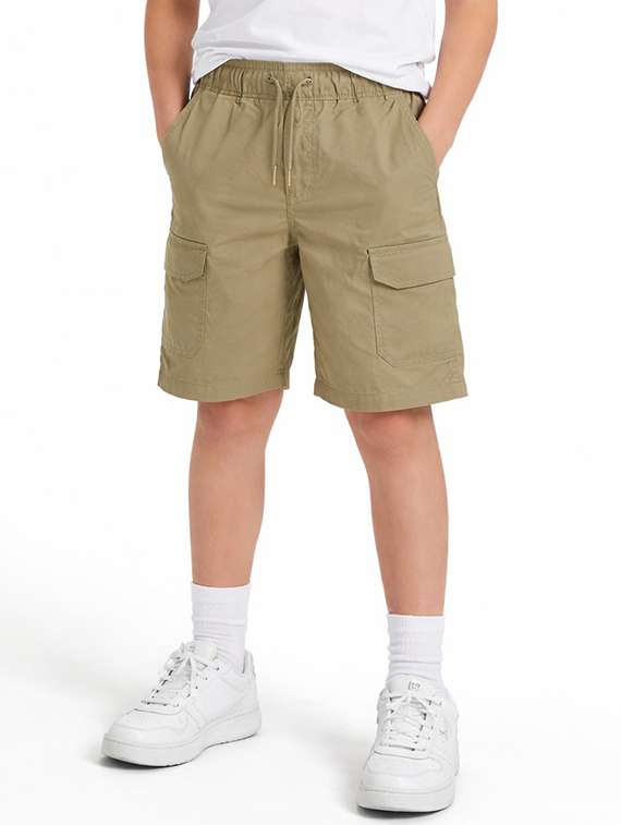 boys solid mid rise cargo shorts - 22505983 -  Standard Image - 2