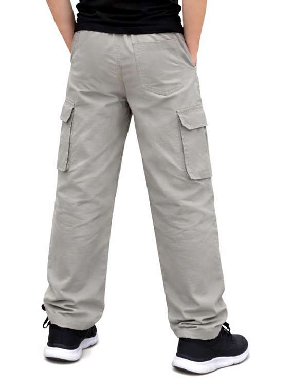 boys solid mid rise cargo pant - 22505988 -  Standard Image - 2