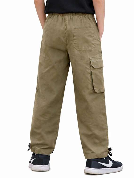 boys solid mid rise cargo pant - 22505991 -  Standard Image - 2