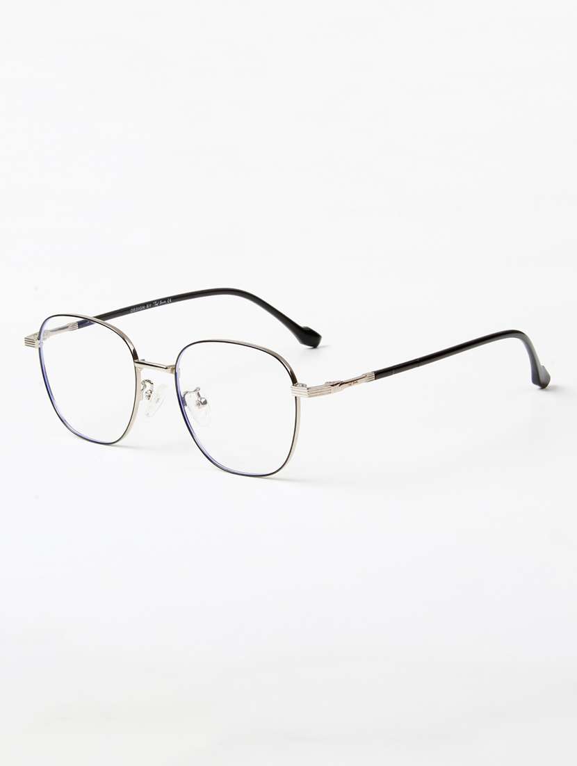 ted smith unisex metal square silver-black full rim frames - 22507683 -  Standard Image - 2