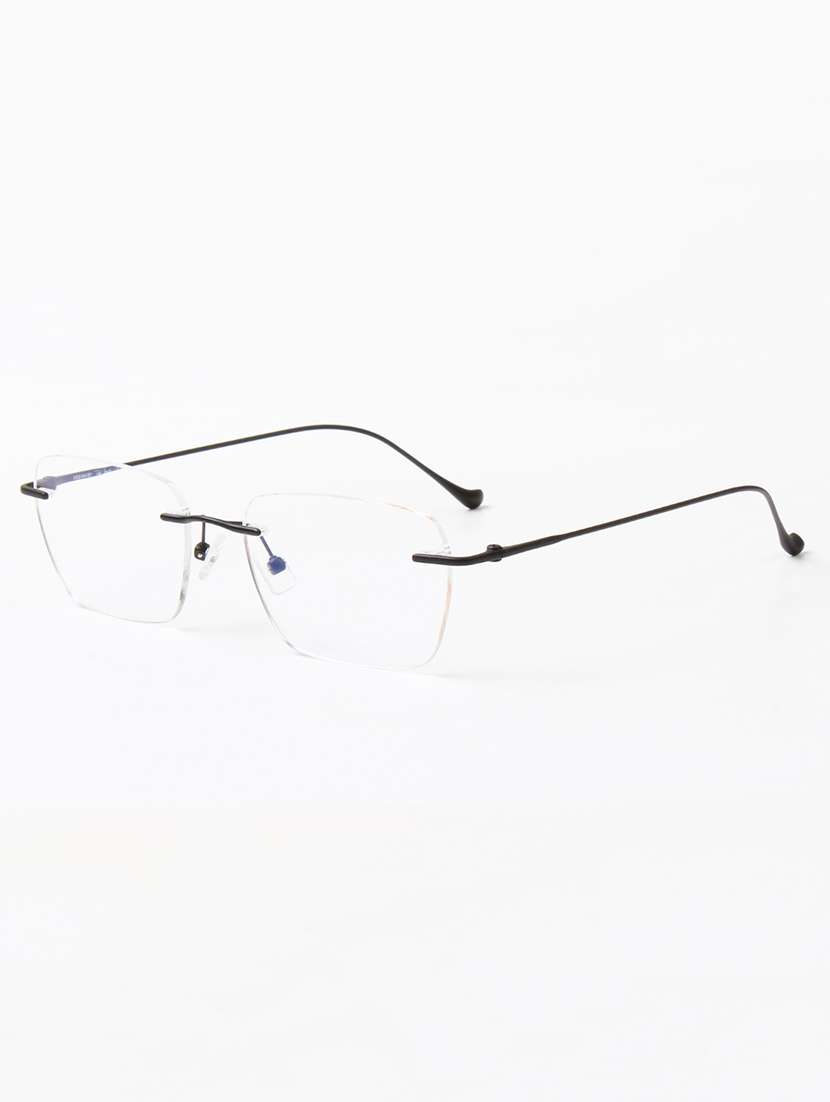 ted smith unisex titanium rectangle black rimless frames - 22507719 -  Standard Image - 2