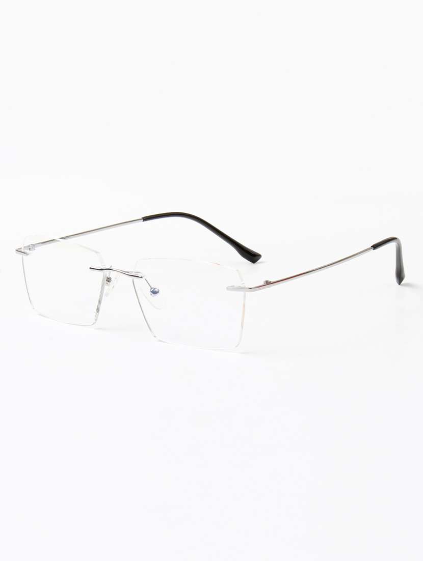 ted smith unisex titanium rectangle silver rimless frames - 22507722 -  Standard Image - 2