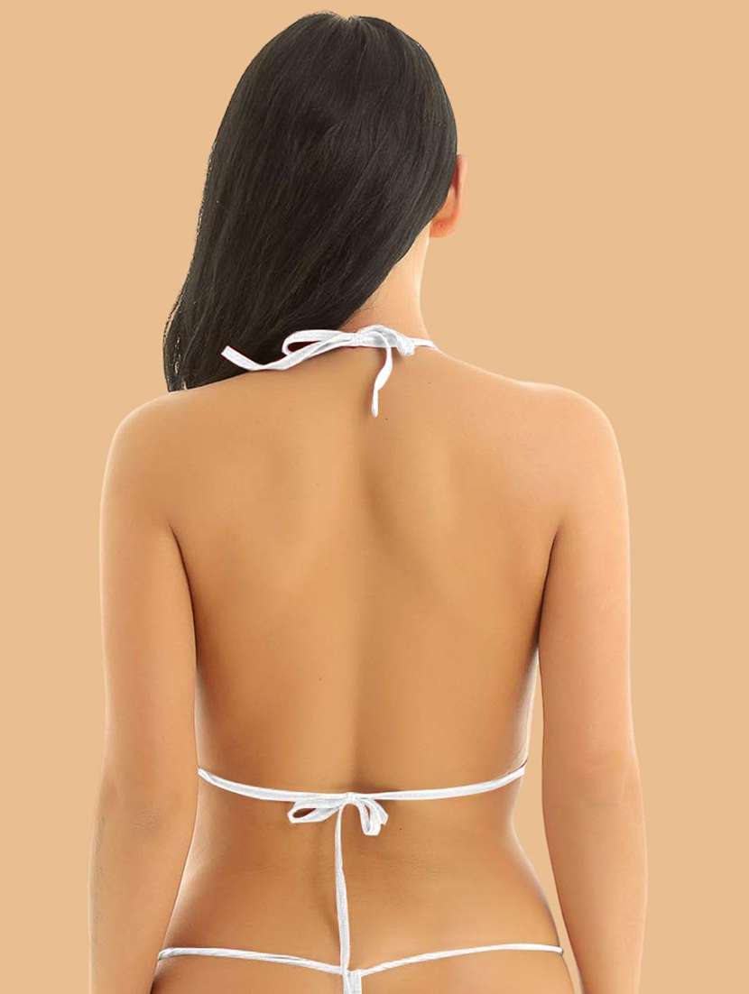 women solid halter neck bikini set - 22507770 -  Standard Image - 2