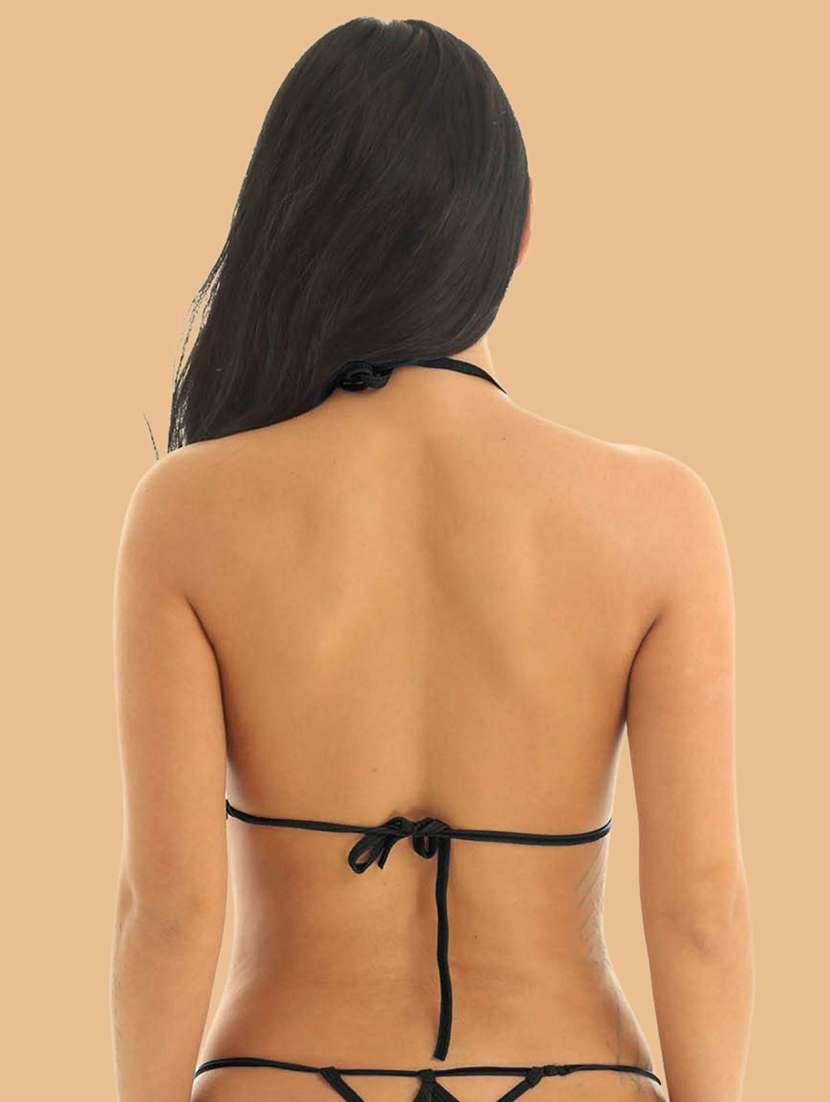 women solid halter neck bikini set - 22507771 -  Standard Image - 2